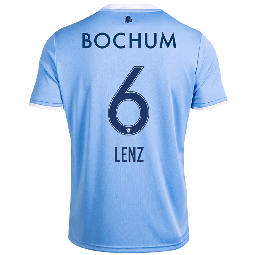 Men Football Cajetan Lenz #6 Sky Blue Away Jersey 2024/25 T-Shirt Uk