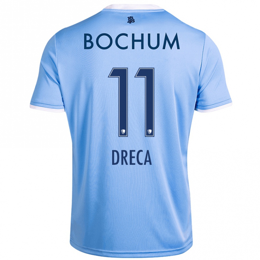 Men Football Benjamin Dreca #11 Sky Blue Away Jersey 2024/25 T-Shirt Uk