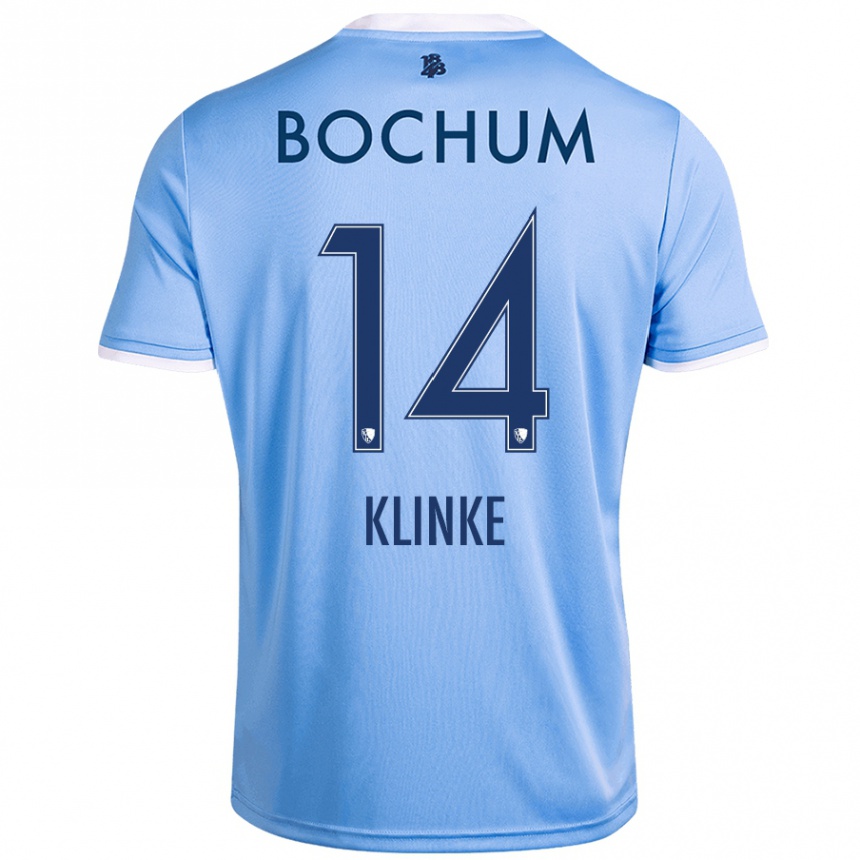 Men Football Niklas Klinke #14 Sky Blue Away Jersey 2024/25 T-Shirt Uk