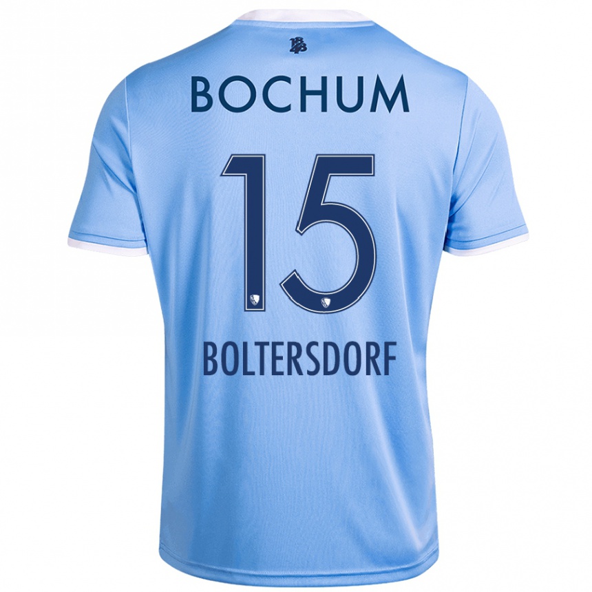 Men Football Sebastian Boltersdorf #15 Sky Blue Away Jersey 2024/25 T-Shirt Uk