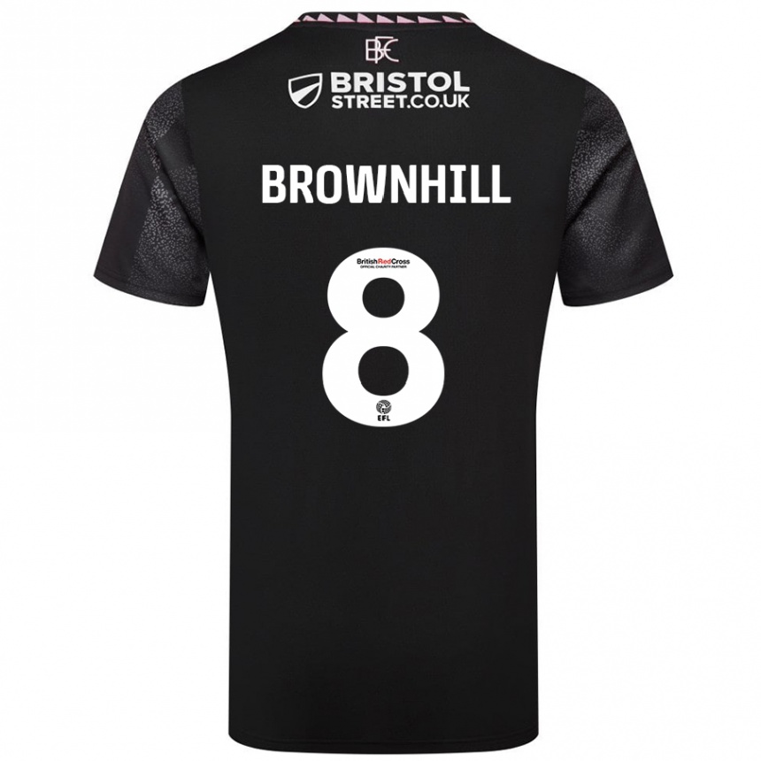 Men Football Josh Brownhill #8 Black Away Jersey 2024/25 T-Shirt Uk