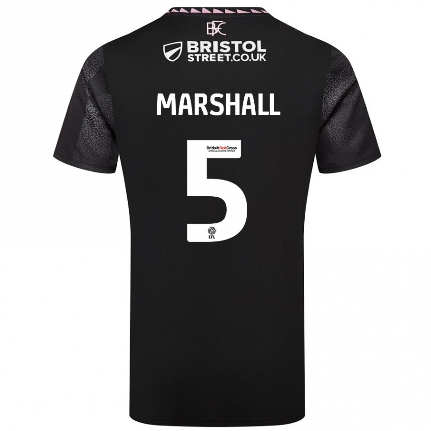 Men Football Georgia Marshall #5 Black Away Jersey 2024/25 T-Shirt Uk