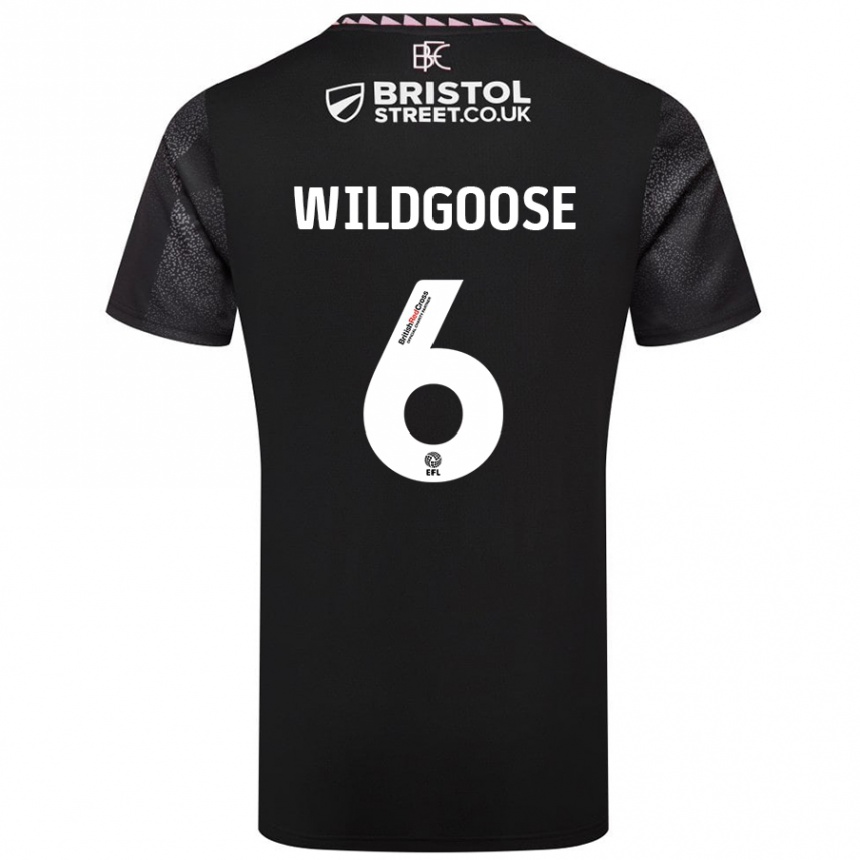 Men Football Mikayla Wildgoose #6 Black Away Jersey 2024/25 T-Shirt Uk