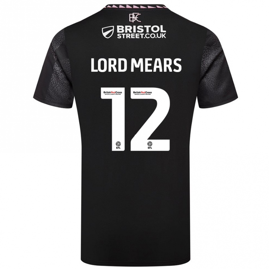 Men Football Rhema Lord-Mears #12 Black Away Jersey 2024/25 T-Shirt Uk