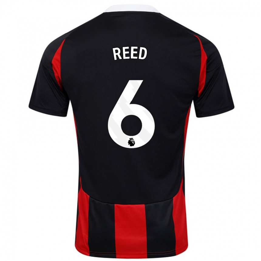 Men Football Harrison Reed #6 Black Red Away Jersey 2024/25 T-Shirt Uk