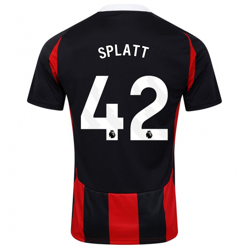 Men Football Delano Splatt #42 Black Red Away Jersey 2024/25 T-Shirt Uk