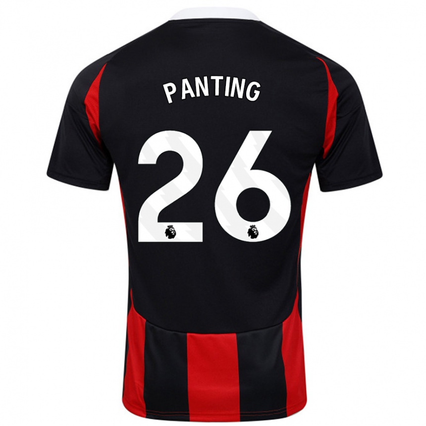 Men Football Rachel Panting #26 Black Red Away Jersey 2024/25 T-Shirt Uk