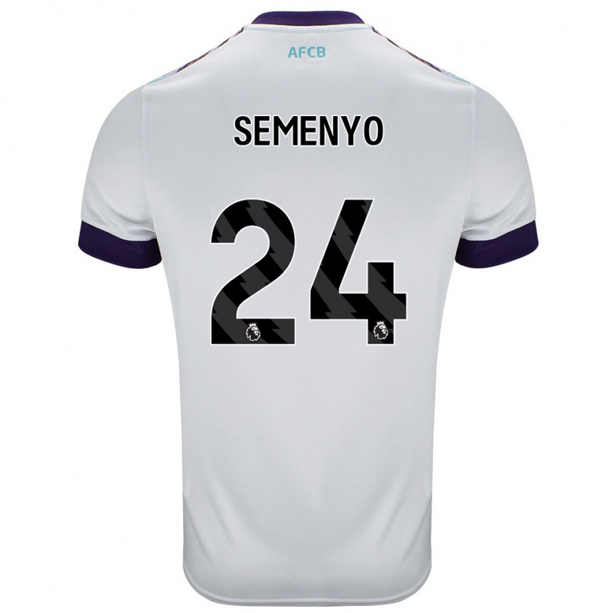 Men Football Antoine Semenyo #24 White Green Purple Away Jersey 2024/25 T-Shirt Uk