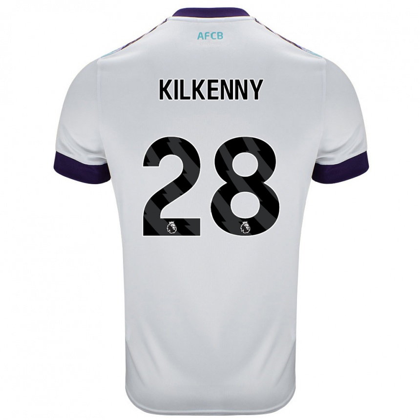 Men Football Gavin Kilkenny #28 White Green Purple Away Jersey 2024/25 T-Shirt Uk