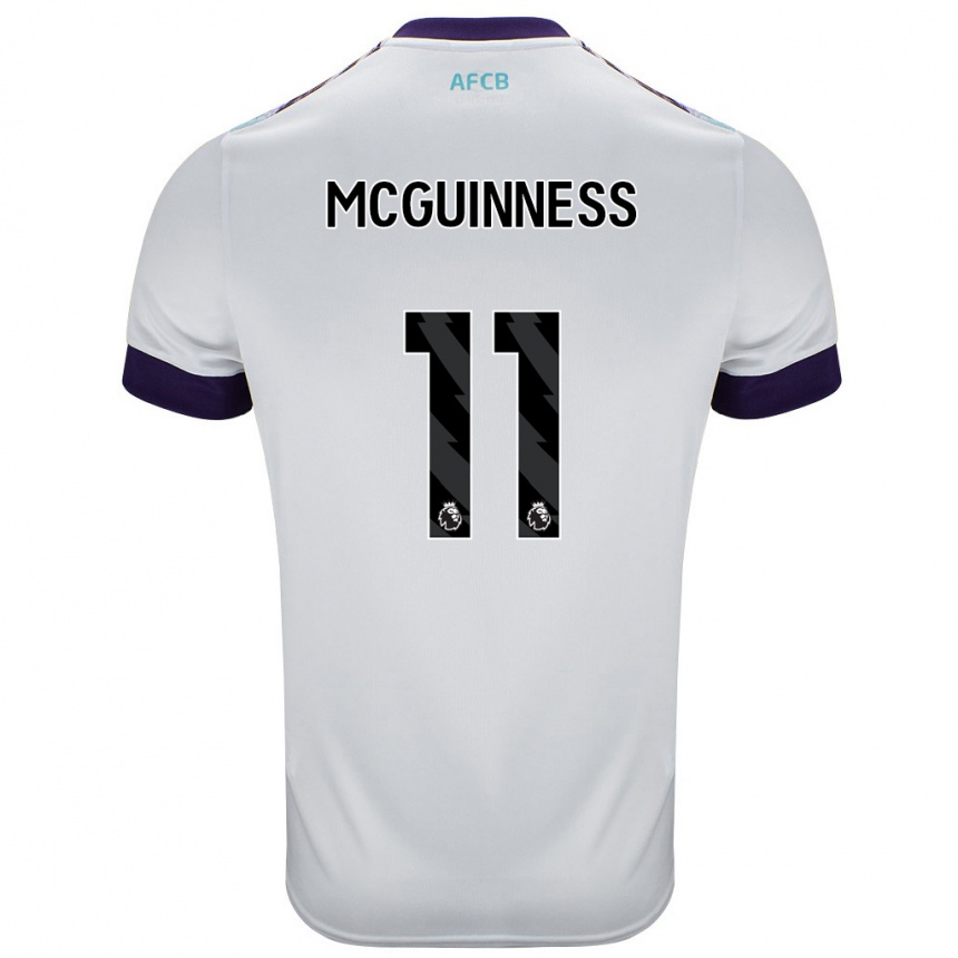 Men Football Gemma Mcguinness #11 White Green Purple Away Jersey 2024/25 T-Shirt Uk