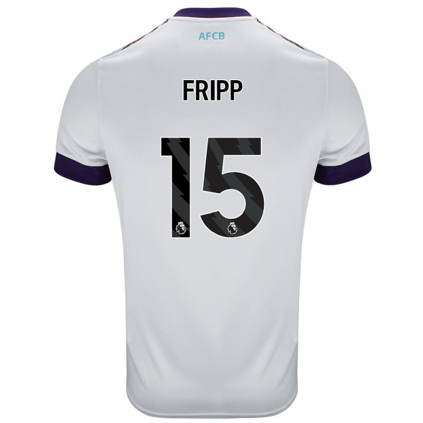 Men Football Kelly Fripp #15 White Green Purple Away Jersey 2024/25 T-Shirt Uk