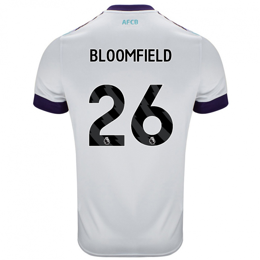 Men Football Erin Bloomfield #26 White Green Purple Away Jersey 2024/25 T-Shirt Uk