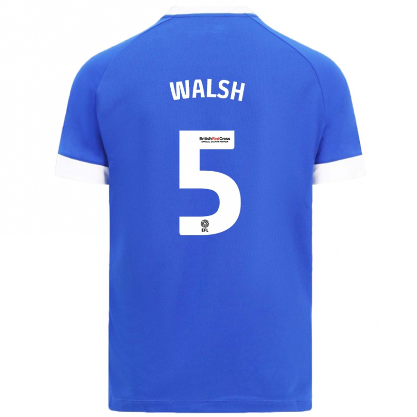 Women Football Siobhan Walsh #5 Sky Blue Home Jersey 2024/25 T-Shirt Uk