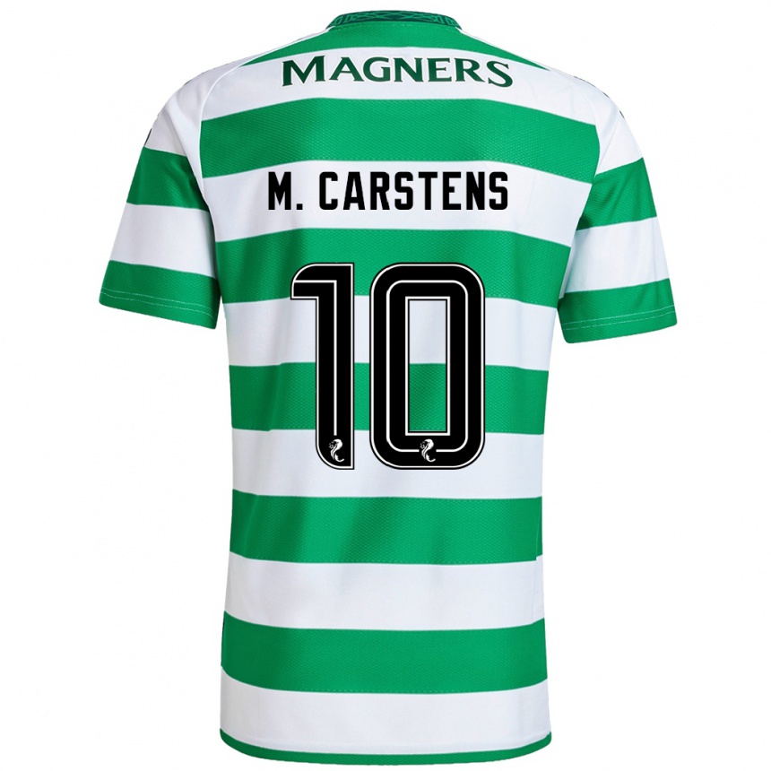 Women Football Mathilde Carstens #10 Green White Home Jersey 2024/25 T-Shirt Uk