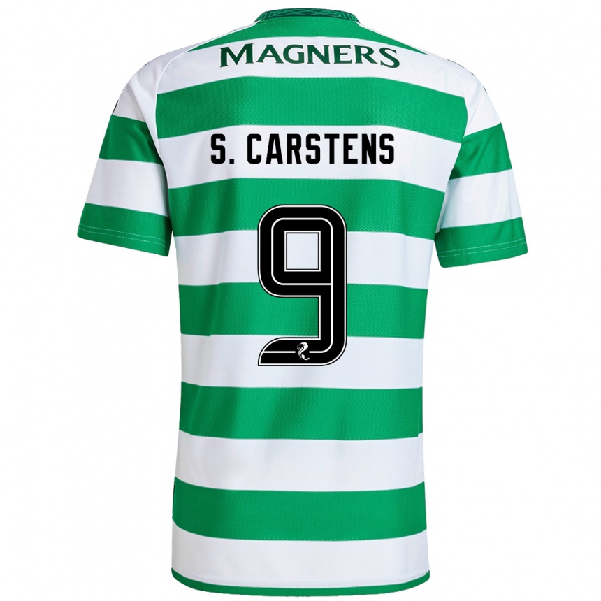 Women Football Signe Carstens #9 Green White Home Jersey 2024/25 T-Shirt Uk