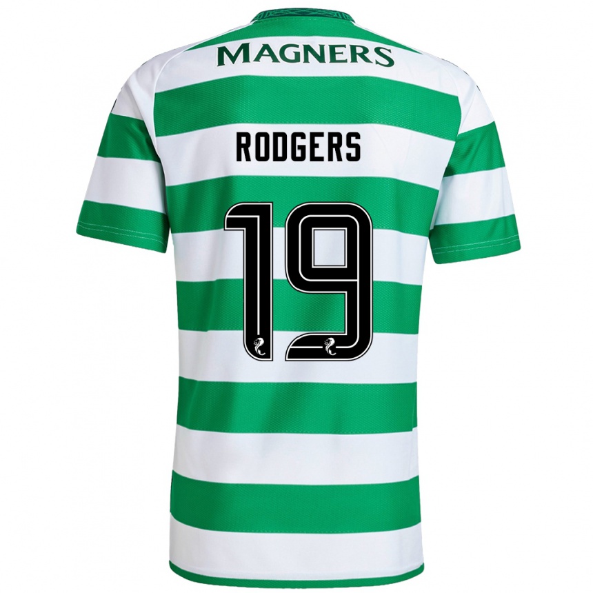 Women Football Lisa Rodgers #19 Green White Home Jersey 2024/25 T-Shirt Uk