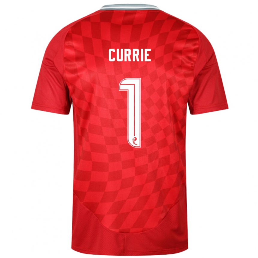 Women Football Jennifer Currie #1 Red Home Jersey 2024/25 T-Shirt Uk