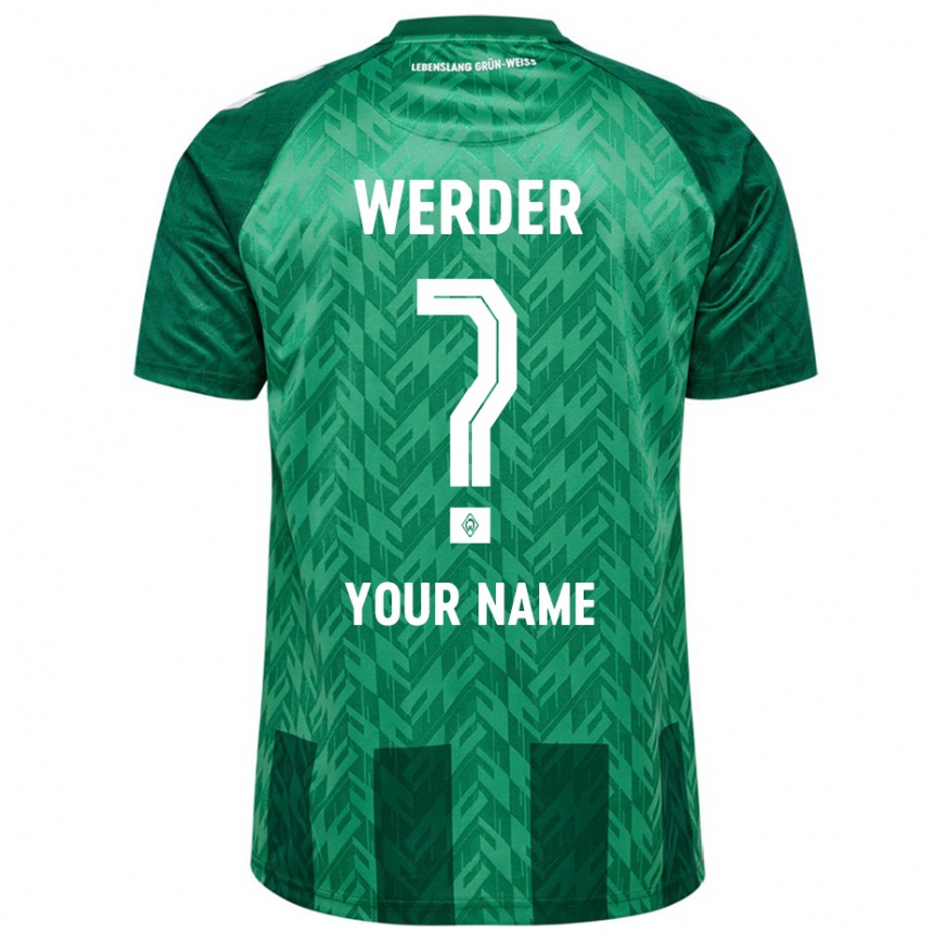 Women Football Your Name #0 Green Home Jersey 2024/25 T-Shirt Uk