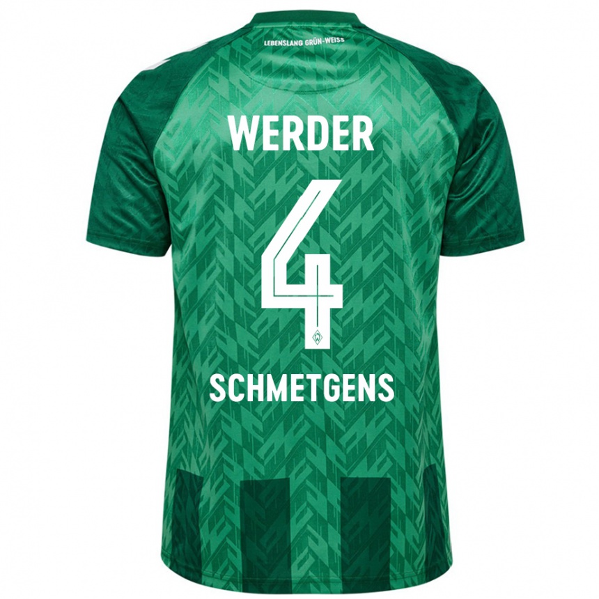 Women Football Mick Schmetgens #4 Green Home Jersey 2024/25 T-Shirt Uk