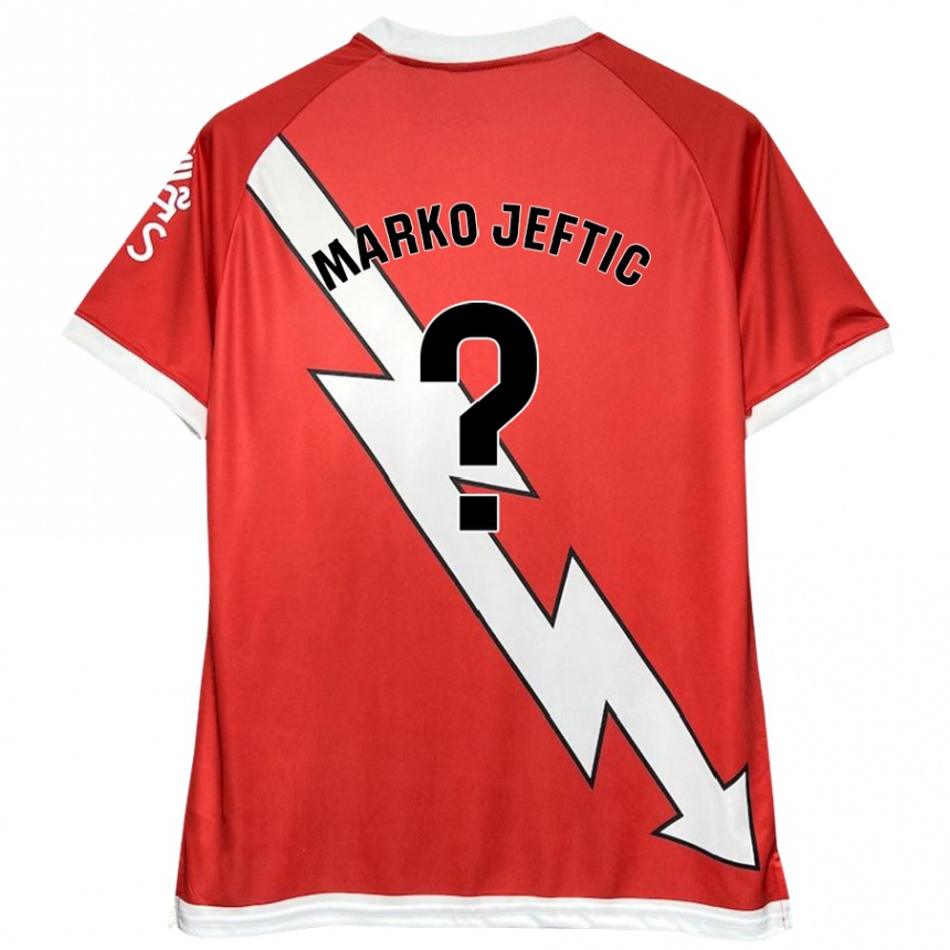 Women Football Marko Jeftic #0 White Red Home Jersey 2024/25 T-Shirt Uk