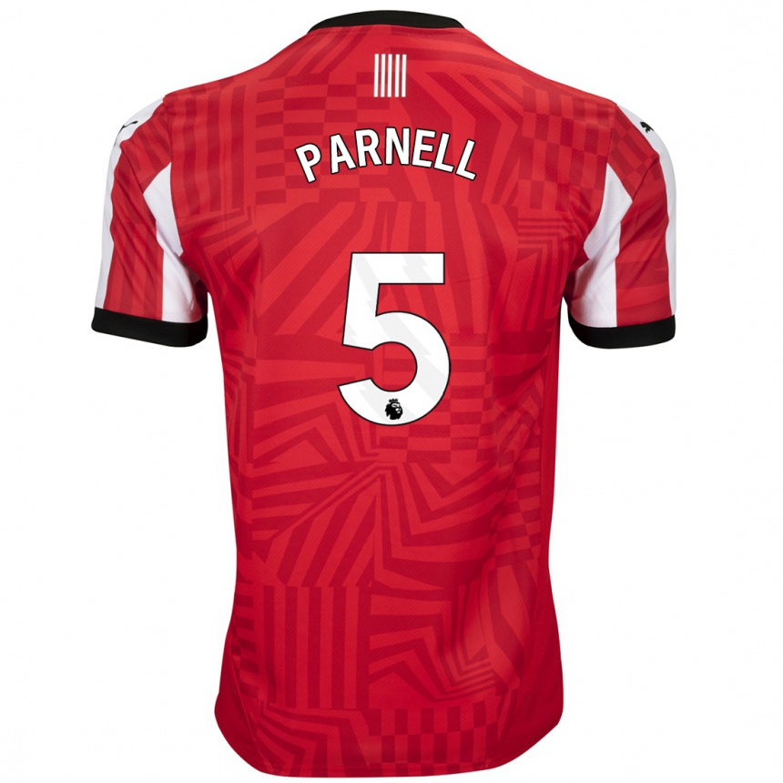 Women Football Rosanna Parnell #5 Red White Home Jersey 2024/25 T-Shirt Uk