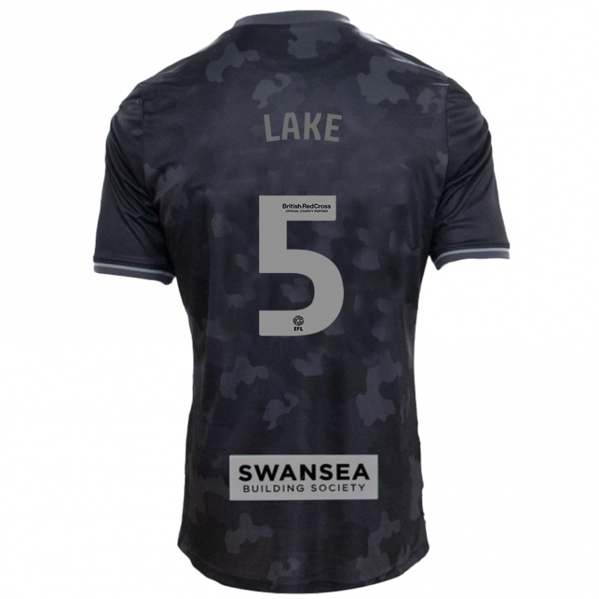 Women Football Ellie Lake #5 Black Away Jersey 2024/25 T-Shirt Uk