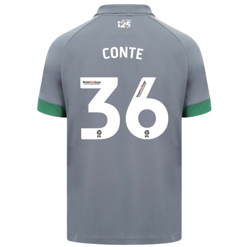 Women Football Raheem Conte #36 Dark Gray Away Jersey 2024/25 T-Shirt Uk