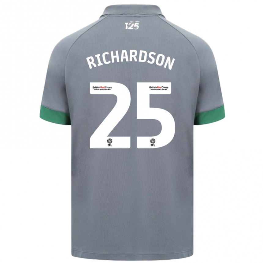 Women Football Tija Richardson #25 Dark Gray Away Jersey 2024/25 T-Shirt Uk