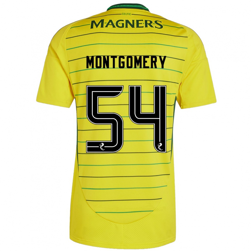 Women Football Adam Montgomery #54 Yellow Away Jersey 2024/25 T-Shirt Uk