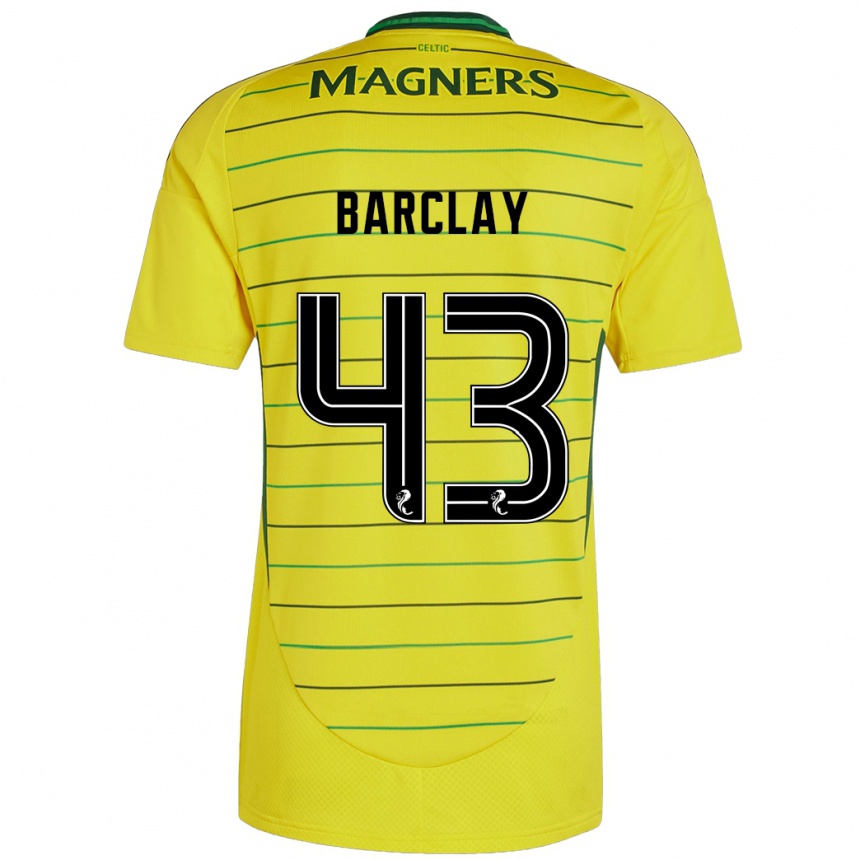 Women Football Lucy Barclay #43 Yellow Away Jersey 2024/25 T-Shirt Uk