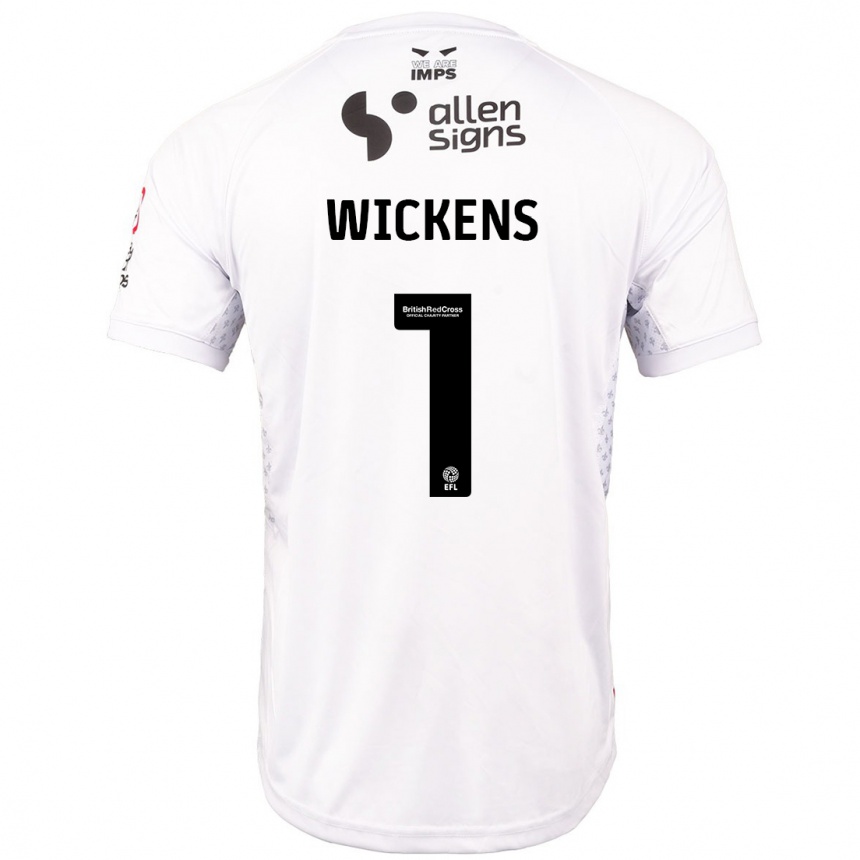 Women Football George Wickens #1 Red White Away Jersey 2024/25 T-Shirt Uk