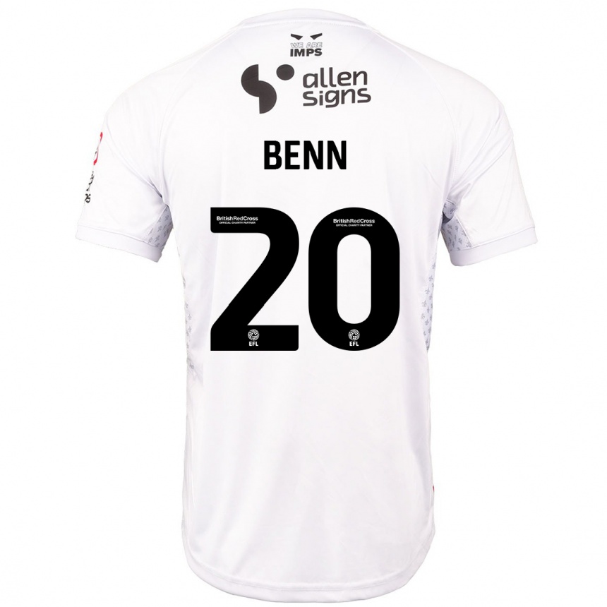 Women Football Jay Benn #20 Red White Away Jersey 2024/25 T-Shirt Uk