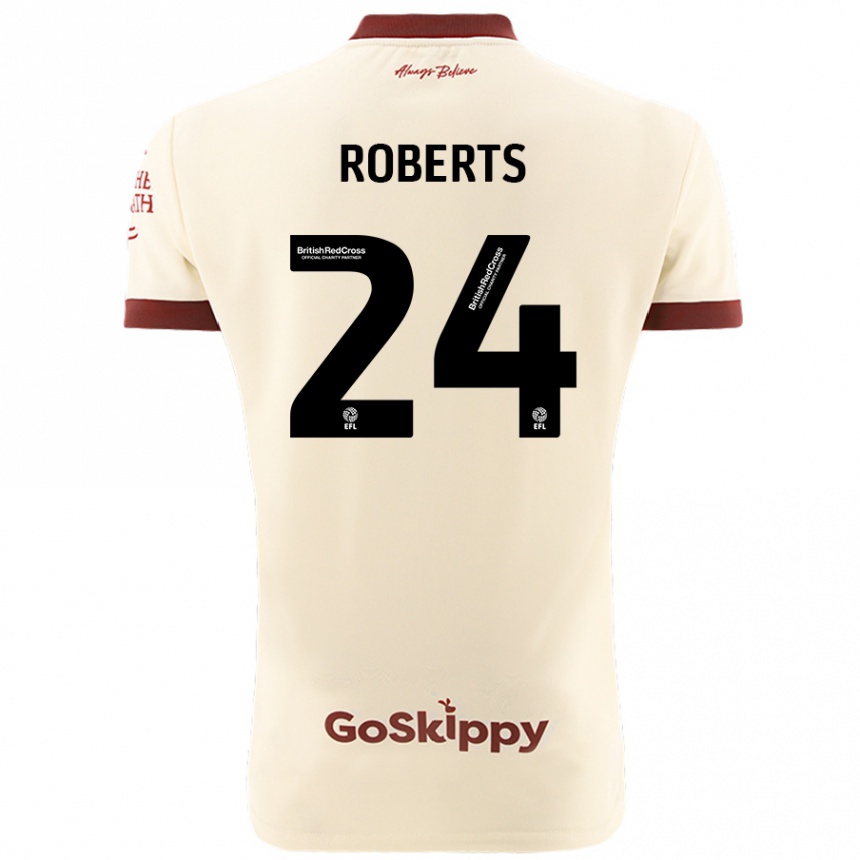 Women Football Haydon Roberts #24 Cream White Away Jersey 2024/25 T-Shirt Uk