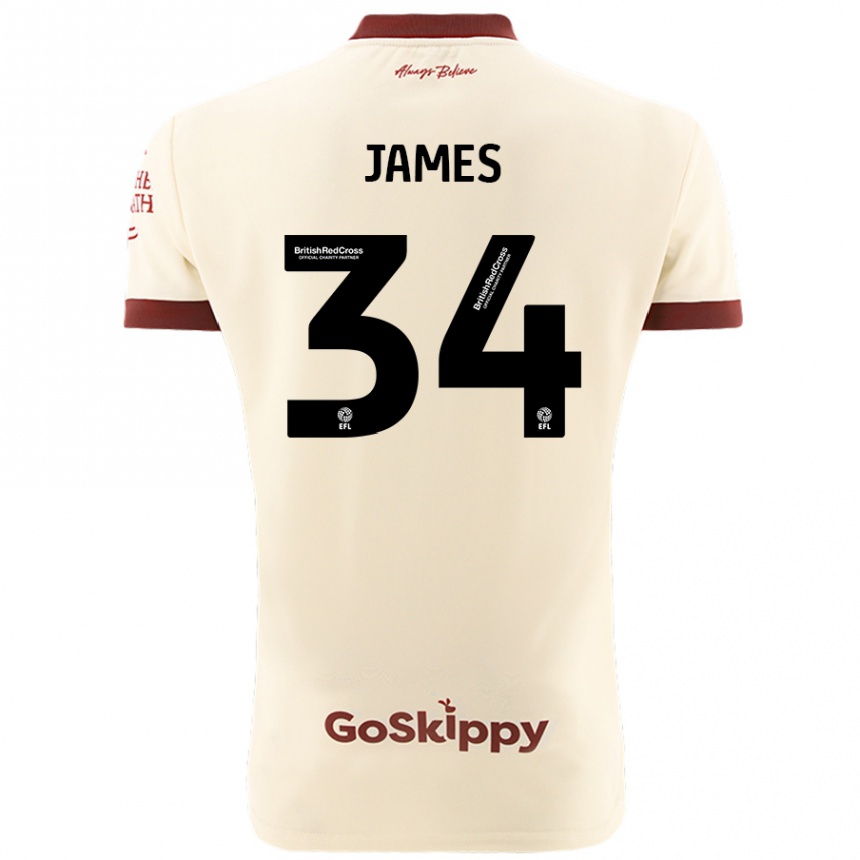 Women Football Joseph James #34 Cream White Away Jersey 2024/25 T-Shirt Uk