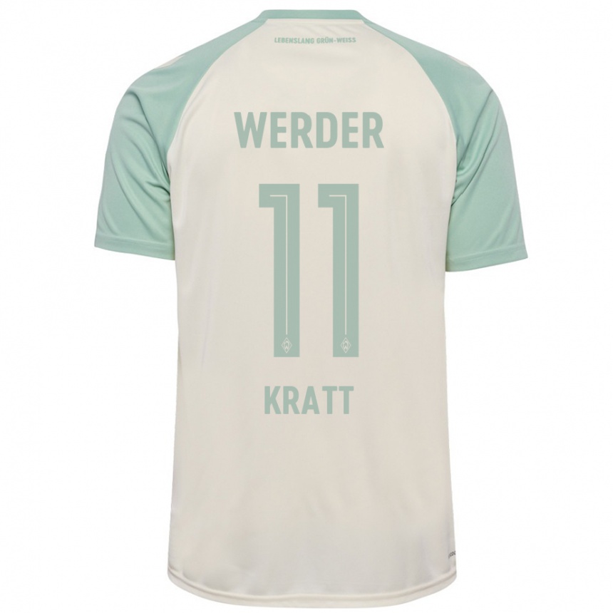 Women Football Ronan Kratt #11 Off-White Light Green Away Jersey 2024/25 T-Shirt Uk