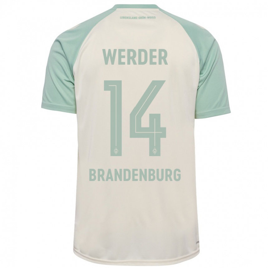 Women Football Michaela Brandenburg #14 Off-White Light Green Away Jersey 2024/25 T-Shirt Uk