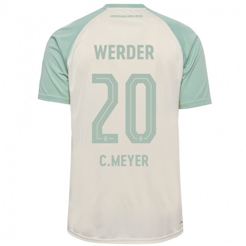 Women Football Christin Meyer #20 Off-White Light Green Away Jersey 2024/25 T-Shirt Uk