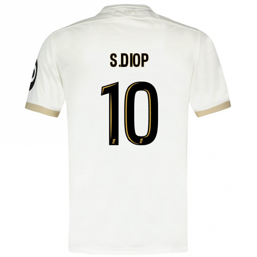 Women Football Sofiane Diop #10 White Gold Away Jersey 2024/25 T-Shirt Uk