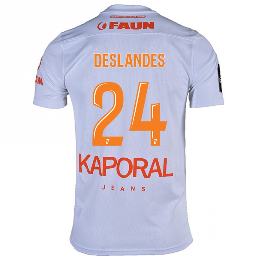 Women Football Océane Deslandes #24 White Away Jersey 2024/25 T-Shirt Uk