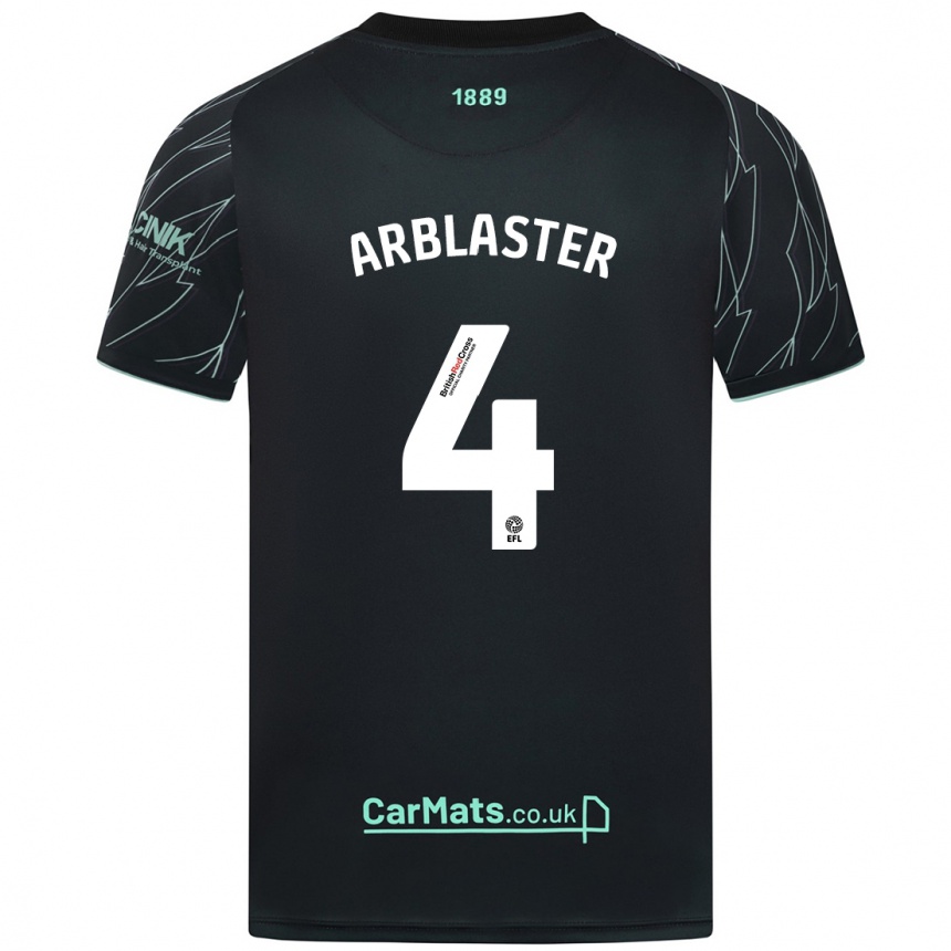 Women Football Oliver Arblaster #4 Black Green Away Jersey 2024/25 T-Shirt Uk