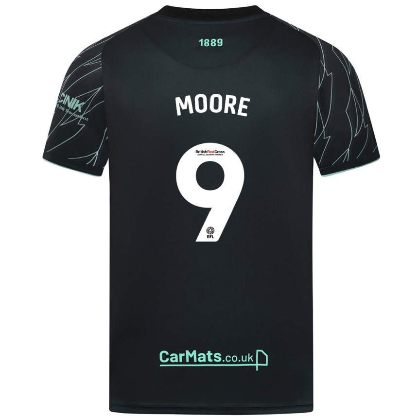 Women Football Kieffer Moore #9 Black Green Away Jersey 2024/25 T-Shirt Uk