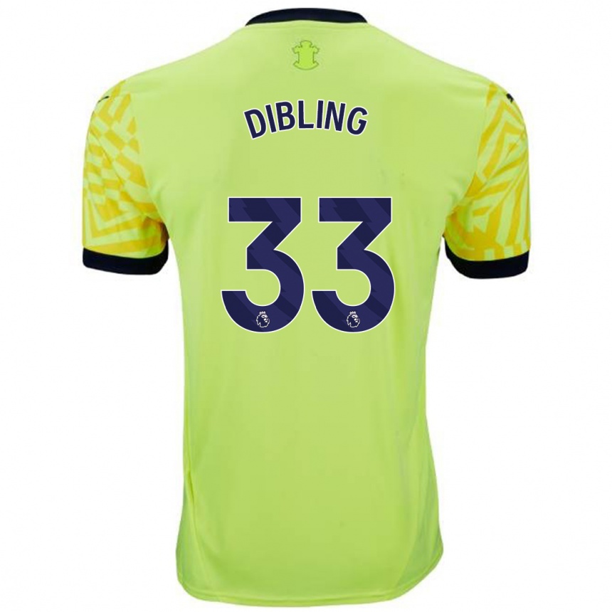 Women Football Tyler Dibling #33 Yellow Away Jersey 2024/25 T-Shirt Uk