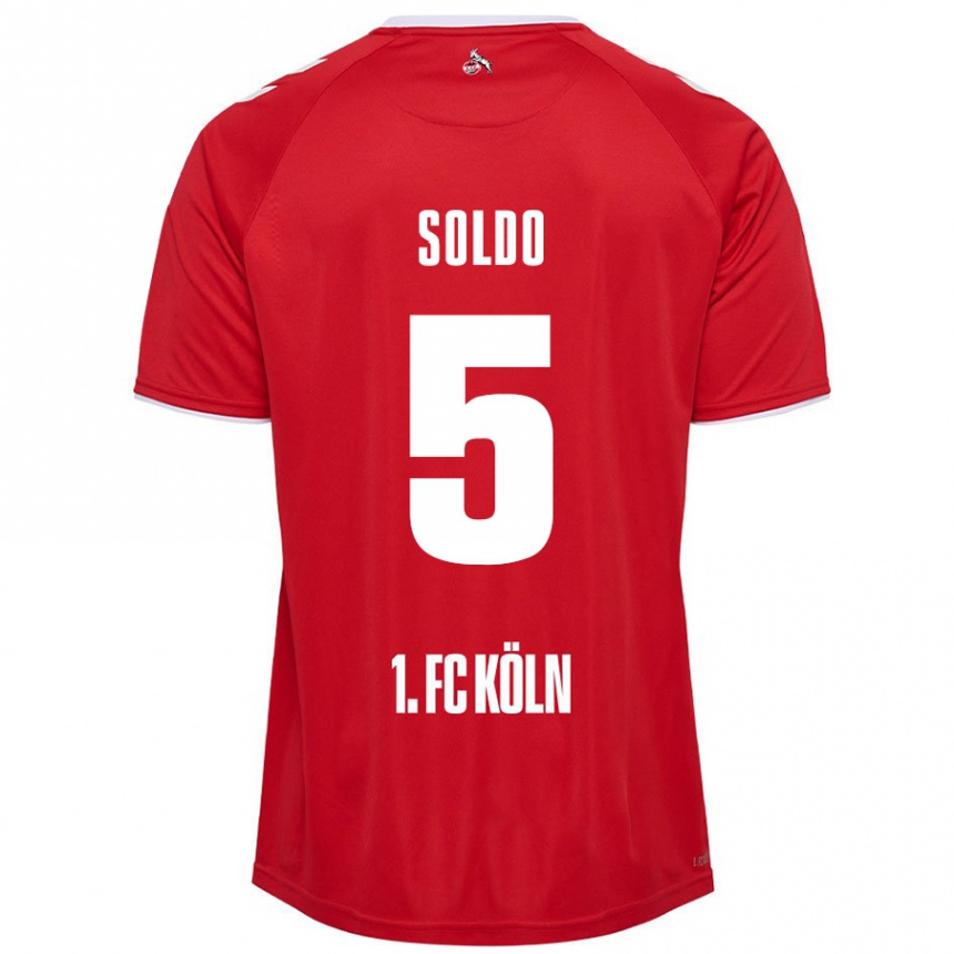 Women Football Nikola Soldo #5 Red White Away Jersey 2024/25 T-Shirt Uk