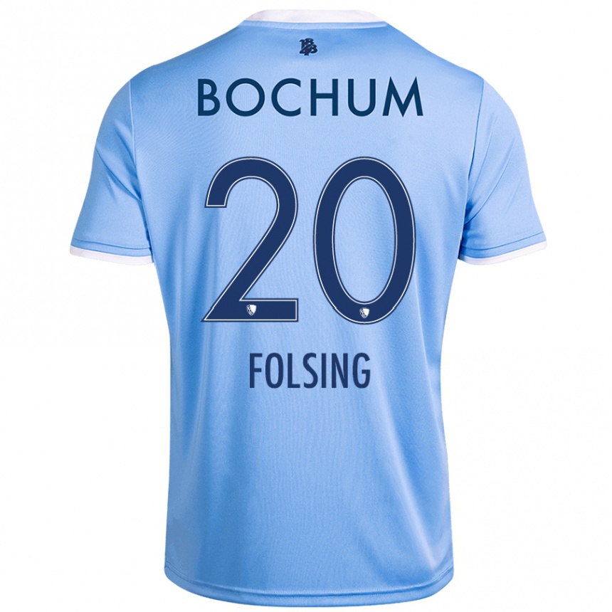 Women Football Amelie Fölsing #20 Sky Blue Away Jersey 2024/25 T-Shirt Uk