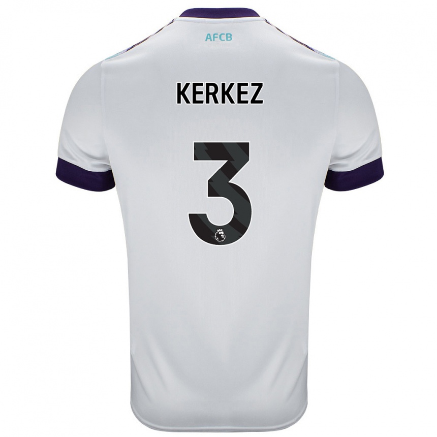 Women Football Milos Kerkez #3 White Green Purple Away Jersey 2024/25 T-Shirt Uk