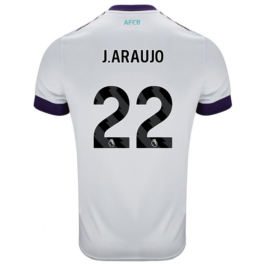 Women Football Julián Araujo #28 White Green Purple Away Jersey 2024/25 T-Shirt Uk