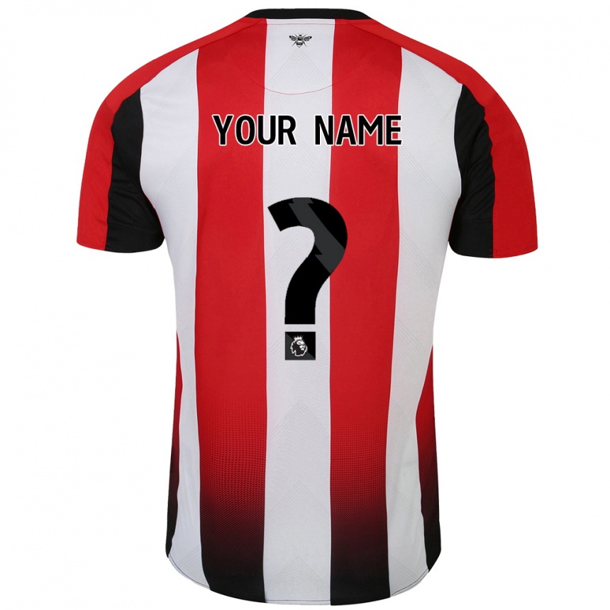 Kids Football Your Name #0 Red White Home Jersey 2024/25 T-Shirt Uk