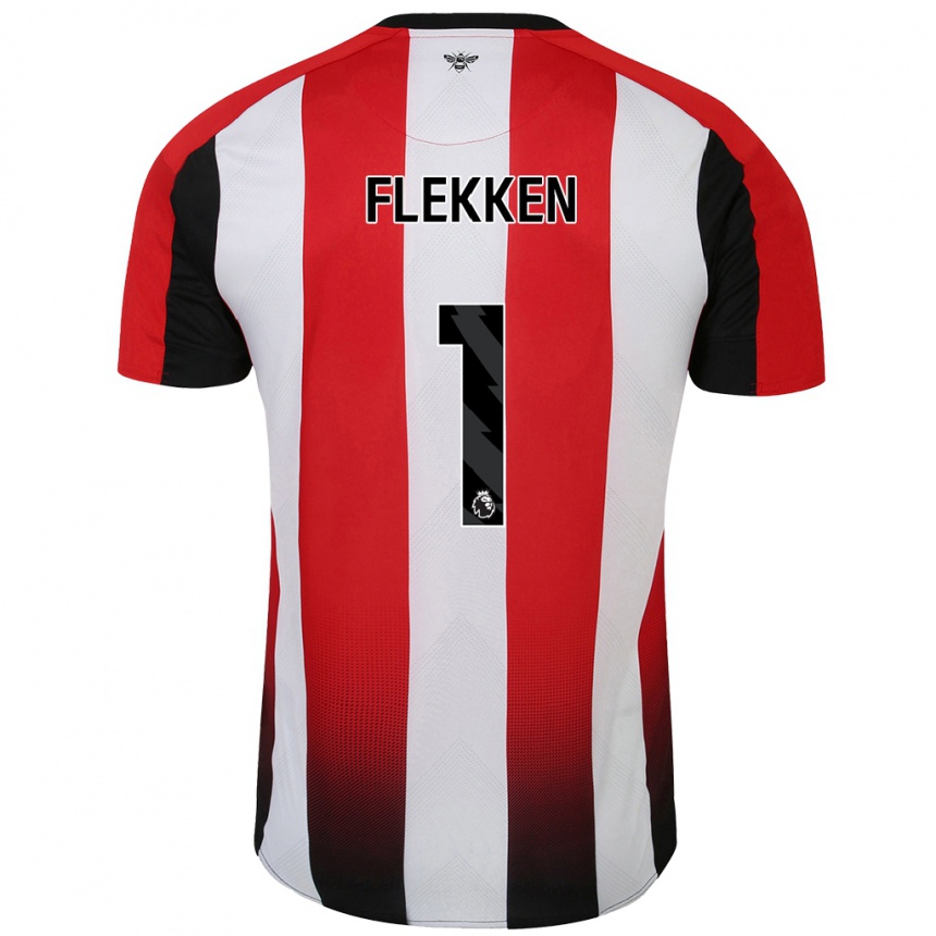 Kids Football Mark Flekken #1 Red White Home Jersey 2024/25 T-Shirt Uk