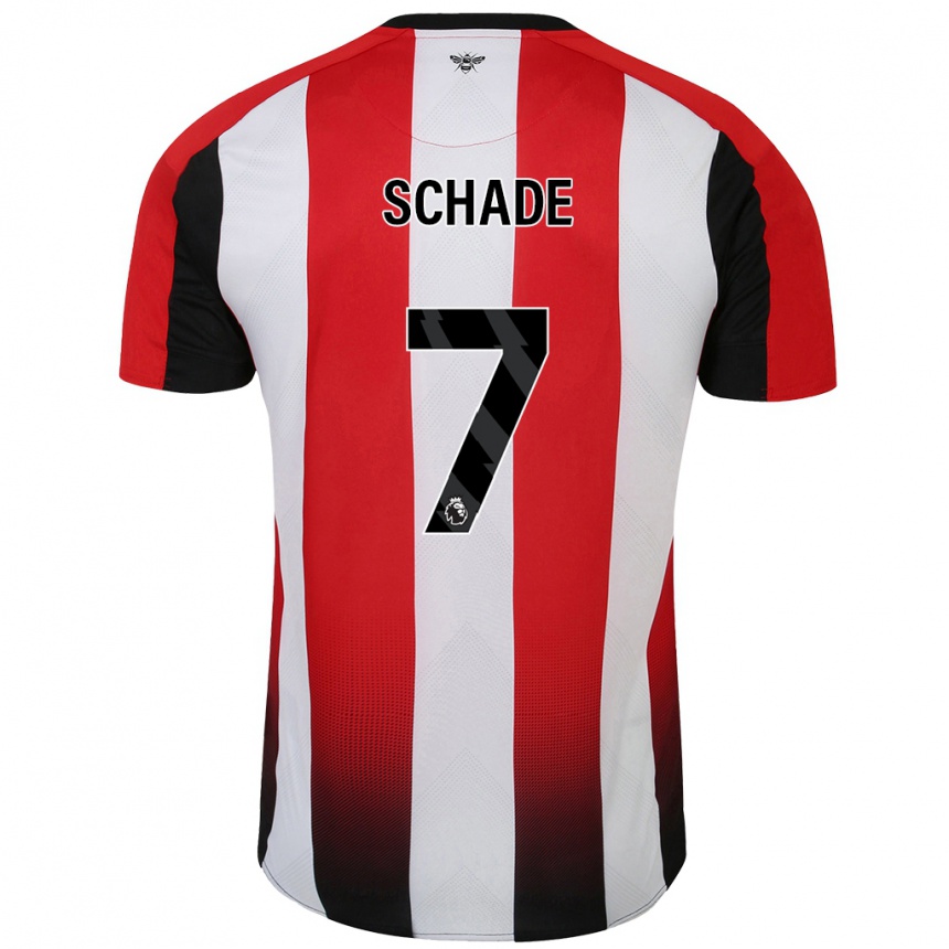 Kids Football Kevin Schade #7 Red White Home Jersey 2024/25 T-Shirt Uk