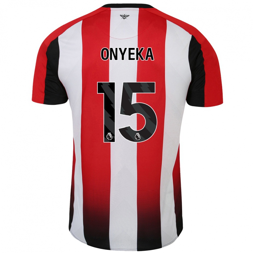 Kids Football Frank Onyeka #15 Red White Home Jersey 2024/25 T-Shirt Uk